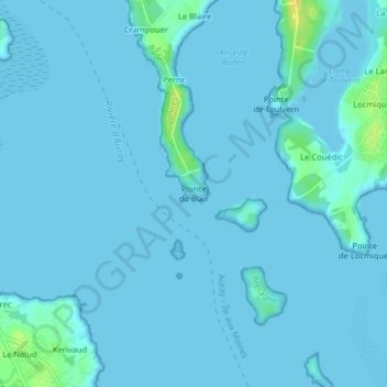 Topografische Karte Pointe du Blair, Höhe, Relief