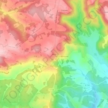 Topografische Karte Sanas, Höhe, Relief