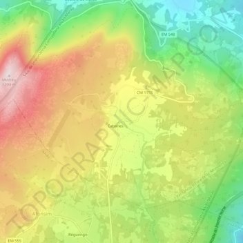 Topografische Karte Cabanes, Höhe, Relief