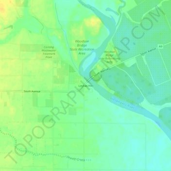 Topografische Karte Loybas Hill, Höhe, Relief
