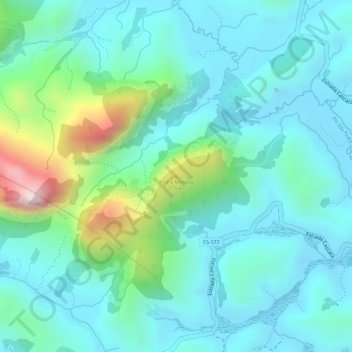 Topografische Karte Pedra Menina, Höhe, Relief