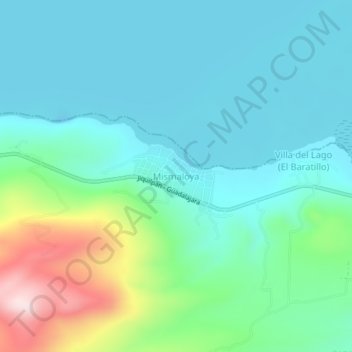 Topografische Karte Mismaloya, Höhe, Relief