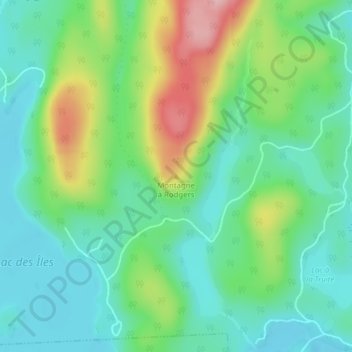 Topografische Karte Montagne à Rodgers, Höhe, Relief