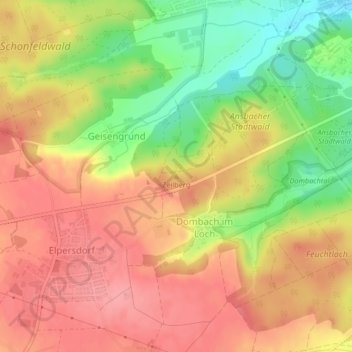 Topografische Karte Zeilberg, Höhe, Relief