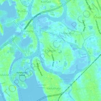 Topografische Karte Chittoor, Höhe, Relief