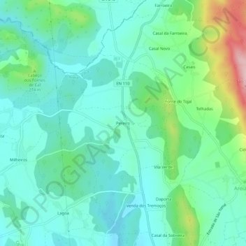 Topografische Karte Pereiro, Höhe, Relief