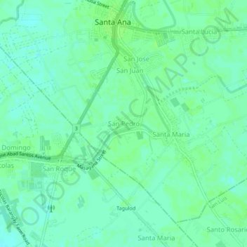 Topografische Karte San Pedro, Höhe, Relief