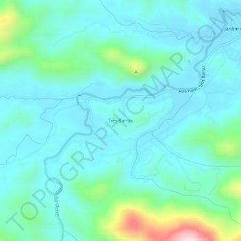 Topografische Karte Três Barras, Höhe, Relief