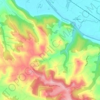 Topografische Karte Bonhomme, Höhe, Relief