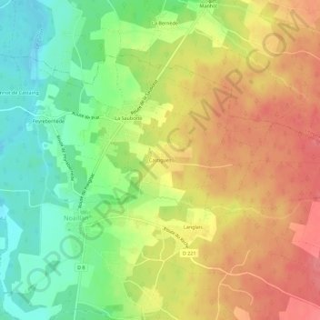 Topografische Karte Castigues, Höhe, Relief