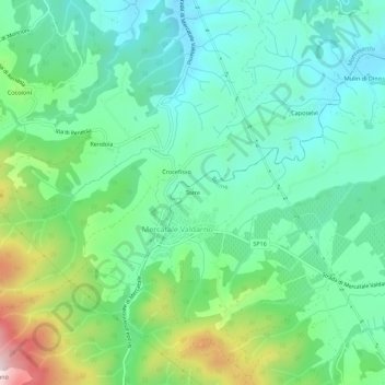 Topografische Karte Torre, Höhe, Relief