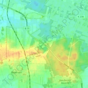 Topografische Karte Ziegeleiberg, Höhe, Relief