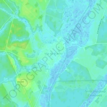 Topografische Karte Vila do Riacho, Höhe, Relief