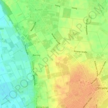 Topografische Karte Gieselberg, Höhe, Relief
