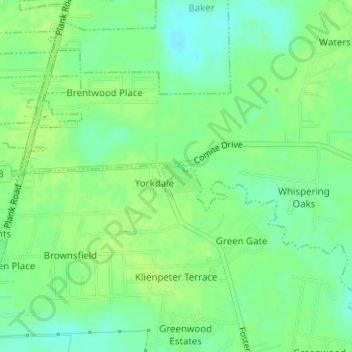 Topografische Karte Laurens H Cohn Arboretum, Höhe, Relief