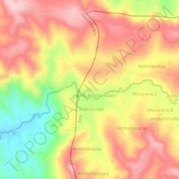 Topografische Karte Ambatobe, Höhe, Relief