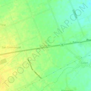 Topografische Karte San Pedro, Höhe, Relief