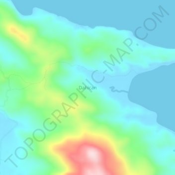 Topografische Karte Dahican, Höhe, Relief