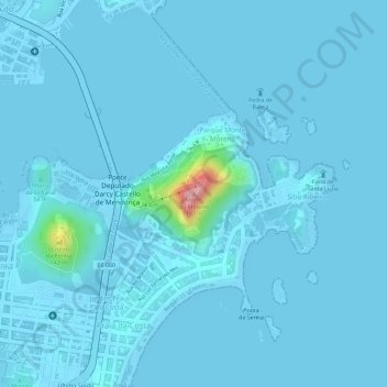 Topografische Karte Morro do Moreno, Höhe, Relief