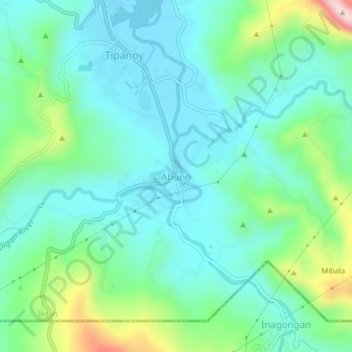 Topografische Karte Abuno, Höhe, Relief
