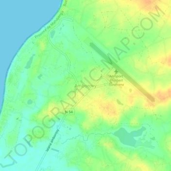 Topografische Karte Amborovy, Höhe, Relief