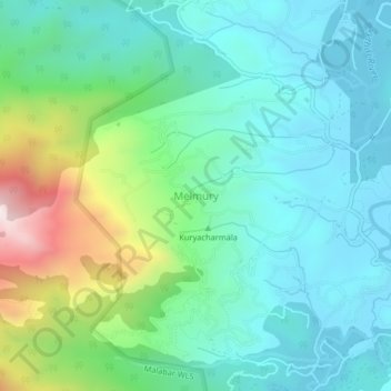 Topografische Karte Melmury, Höhe, Relief