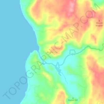 Topografische Karte Alipanta, Höhe, Relief