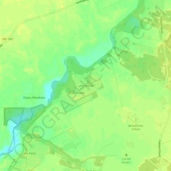 Topografische Karte Lynn Woods, Höhe, Relief