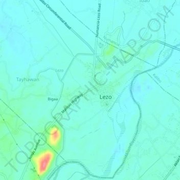 Topografische Karte Barangay Sta. Rosa, Höhe, Relief