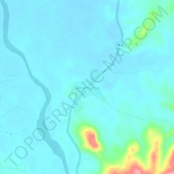 Topografische Karte Beramanja, Höhe, Relief