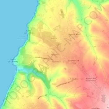 Topografische Karte Magoito, Höhe, Relief