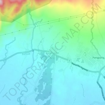 Topografische Karte Guinlajon, Höhe, Relief