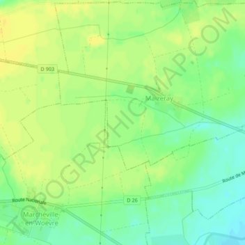 Topografische Karte Les Bonbons, Höhe, Relief