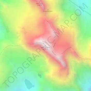 Topografische Karte Allin Qhapaq, Höhe, Relief