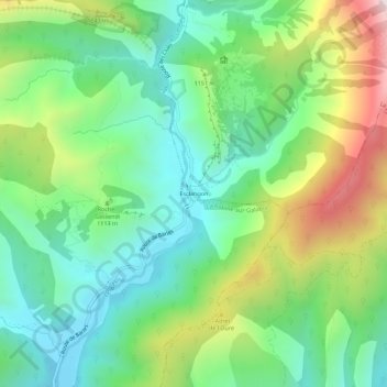 Topografische Karte Esclangon, Höhe, Relief