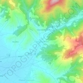 Topografische Karte Chiassa Superiore, Höhe, Relief
