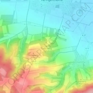 Topografische Karte Galgenberg, Höhe, Relief