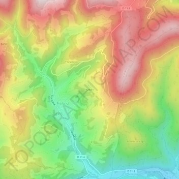 Topografische Karte Kalblin, Höhe, Relief
