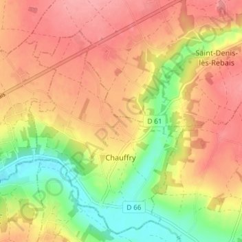 Topografische Karte L'Hôtel Dieu, Höhe, Relief