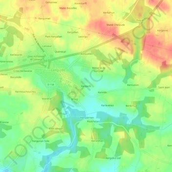 Topografische Karte Kerpach, Höhe, Relief