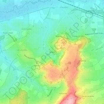 Topografische Karte Nanteuil, Höhe, Relief