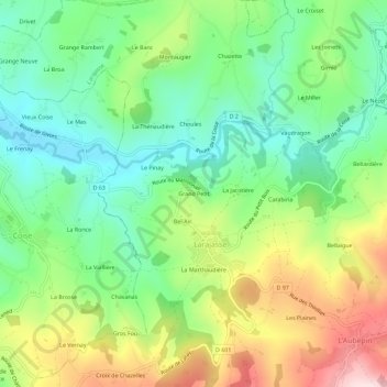 Topografische Karte Grand Petit, Höhe, Relief