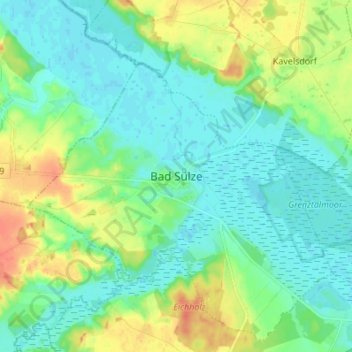Topografische Karte Bad Sülze, Höhe, Relief