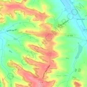 Topografische Karte Saint-Martin, Höhe, Relief