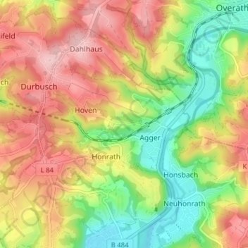 Topografische Karte Stöcken, Höhe, Relief
