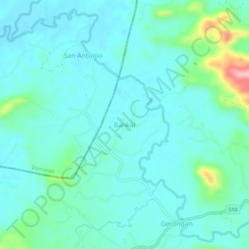 Topografische Karte Bankal, Höhe, Relief