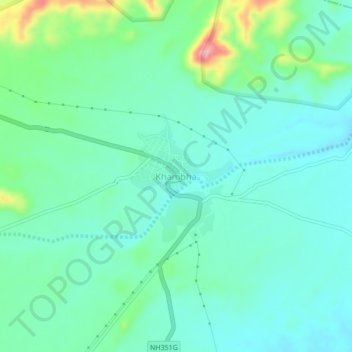 Topografische Karte Khambha, Höhe, Relief