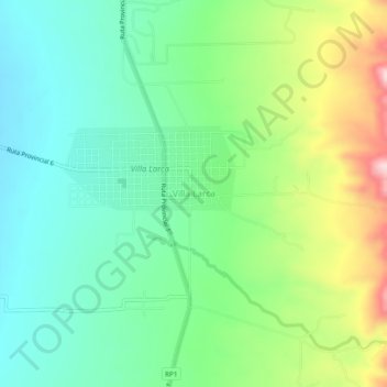 Topografische Karte Villa Larca, Höhe, Relief