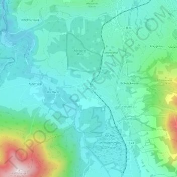 Topografische Karte Altenau, Höhe, Relief