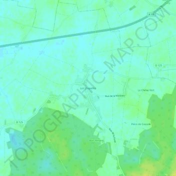 Topografische Karte Les Chapelles, Höhe, Relief